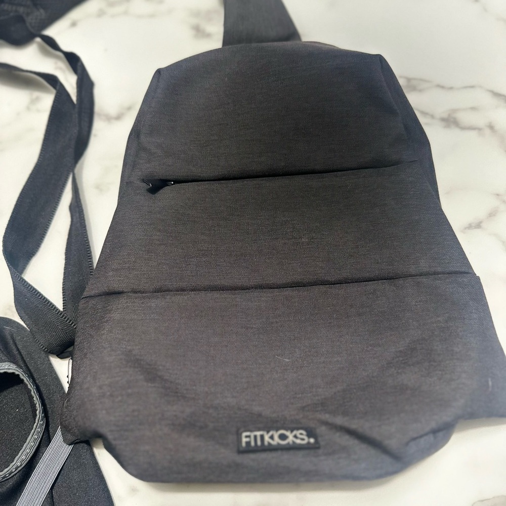 FitKicks Black and Gray Shoes with Sling Bag women’s Large - Picture 2 of 6